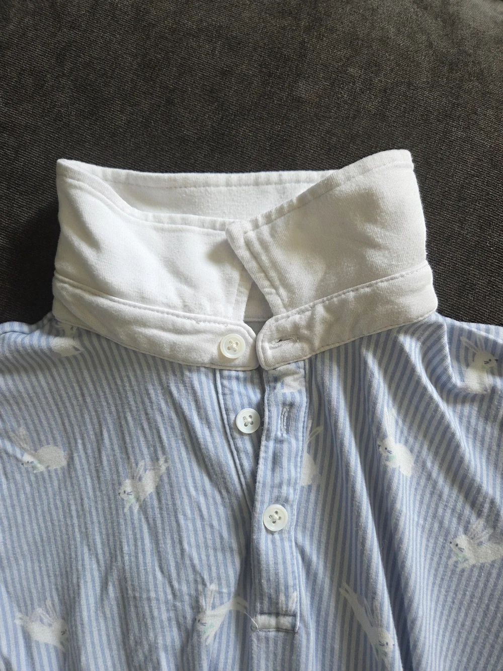 Little Sleepies Bunny Stripe Polo Romper 3T